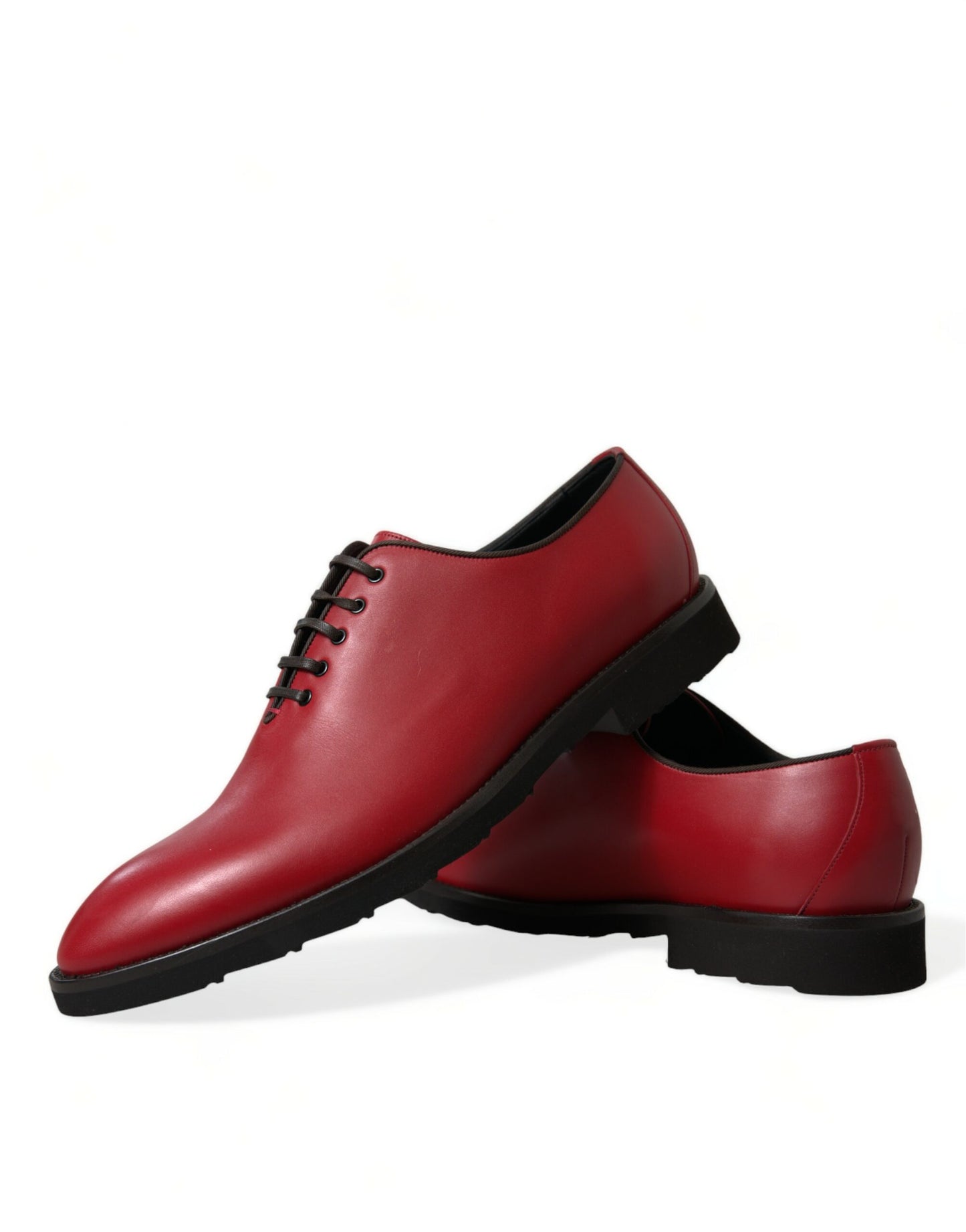 Elegant Red Leather Oxford Dress Shoes