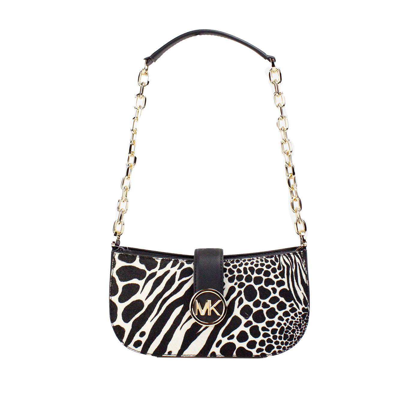 Carmen Small Black Haircalf Pouchette Shoulder Crossbody Bag