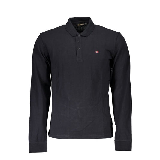 Black Cotton Men Polo Shirt