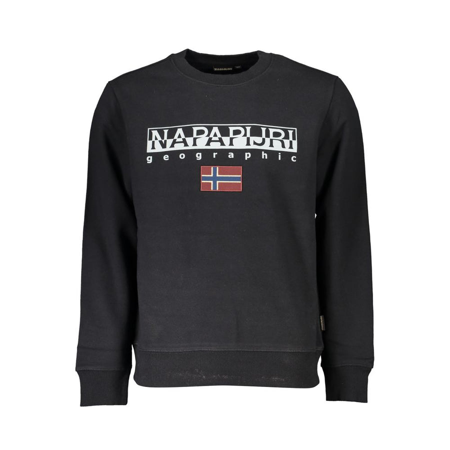 Black Cotton Men Sweater