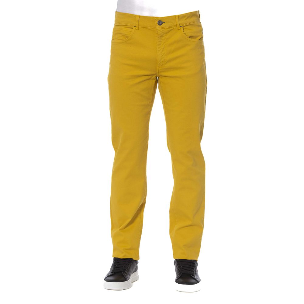 Yellow Cotton Men's Pant