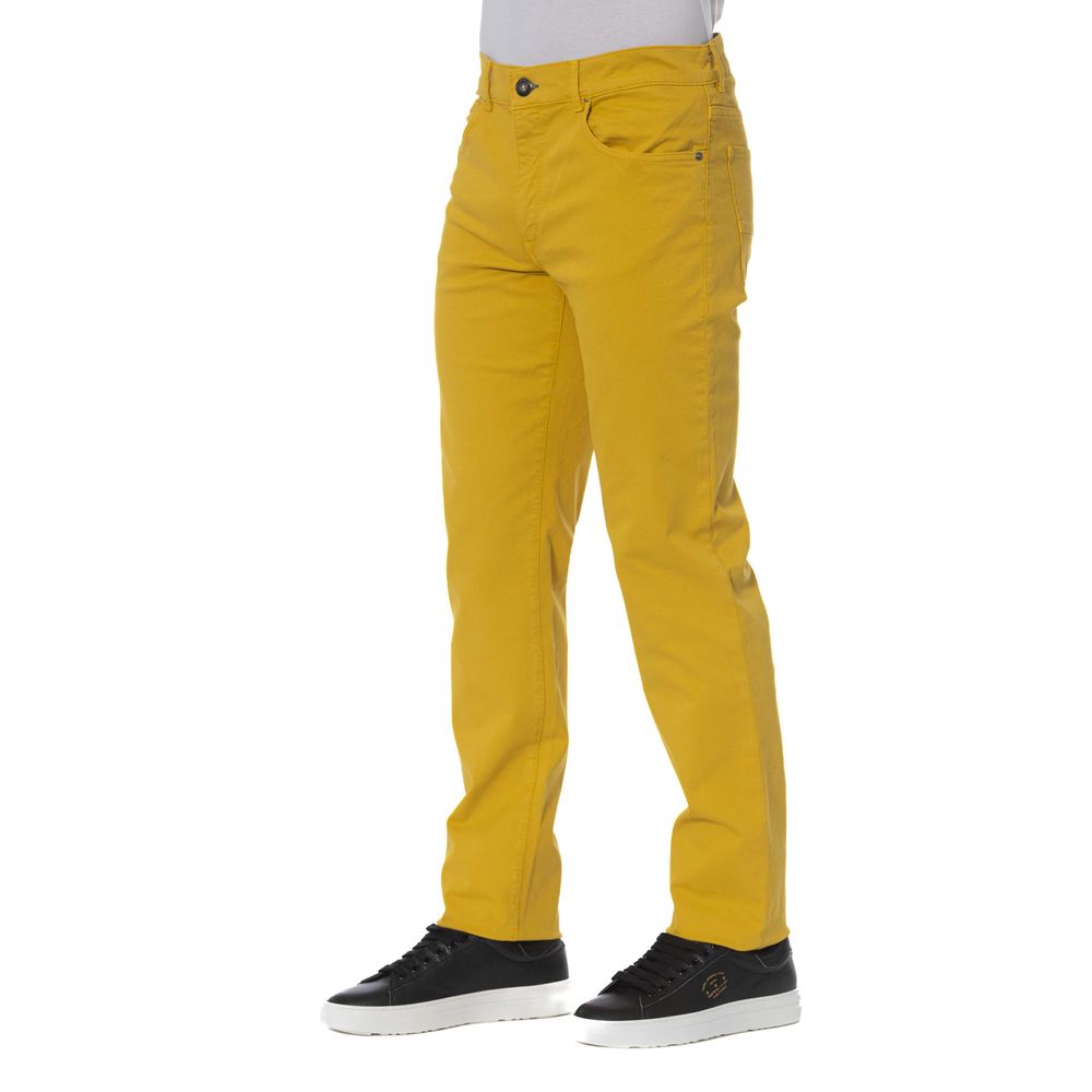 Yellow Cotton Men's Pant