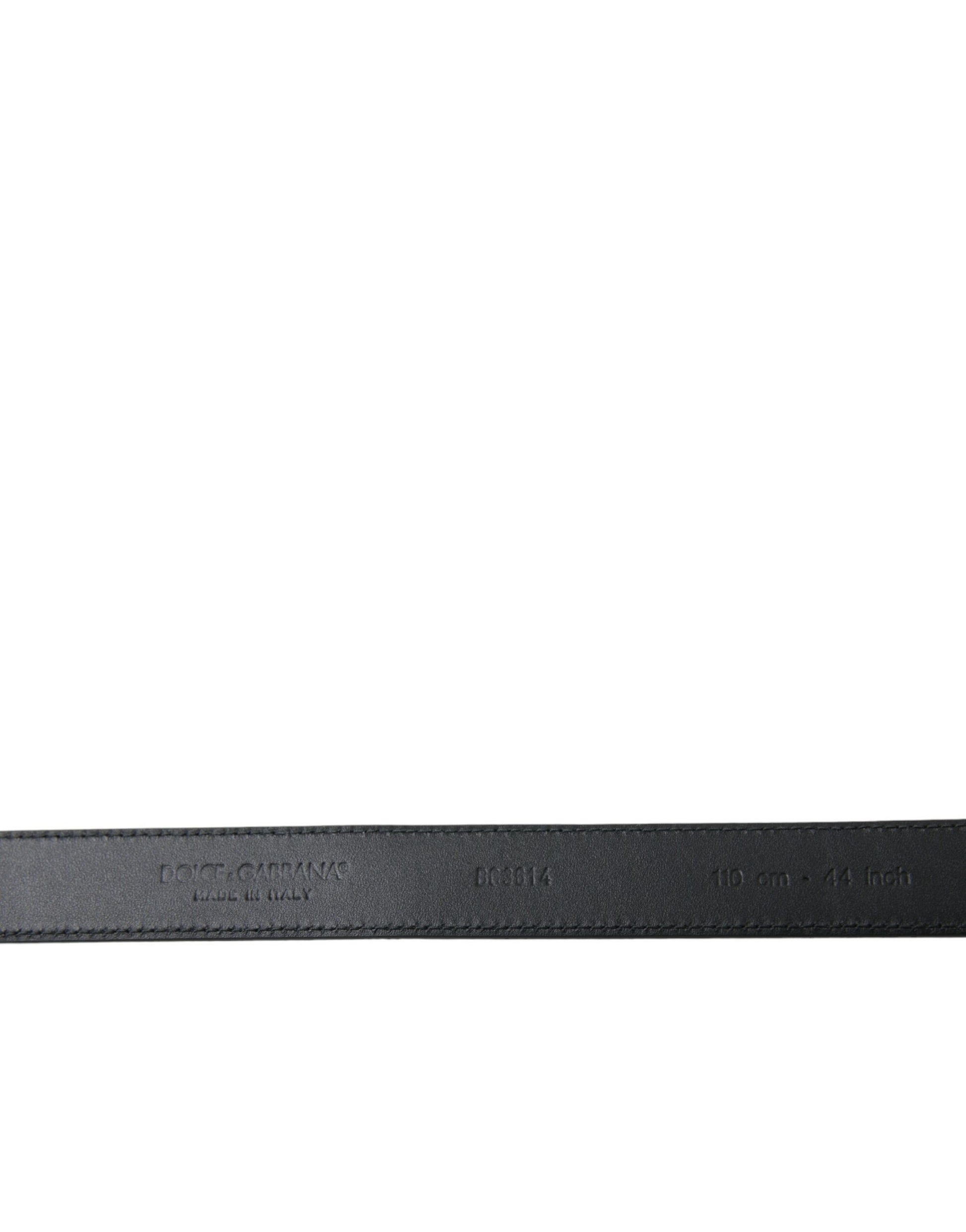 Elegant Black Leather Belt with Metal Buckle