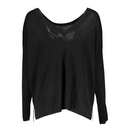 Elegant Black Wool Sweater with Round Neck