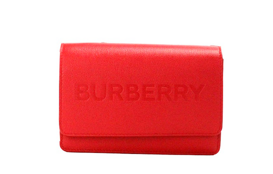 Hampshire Small Red Embossed Logo Smooth Leather Crossbody Bag