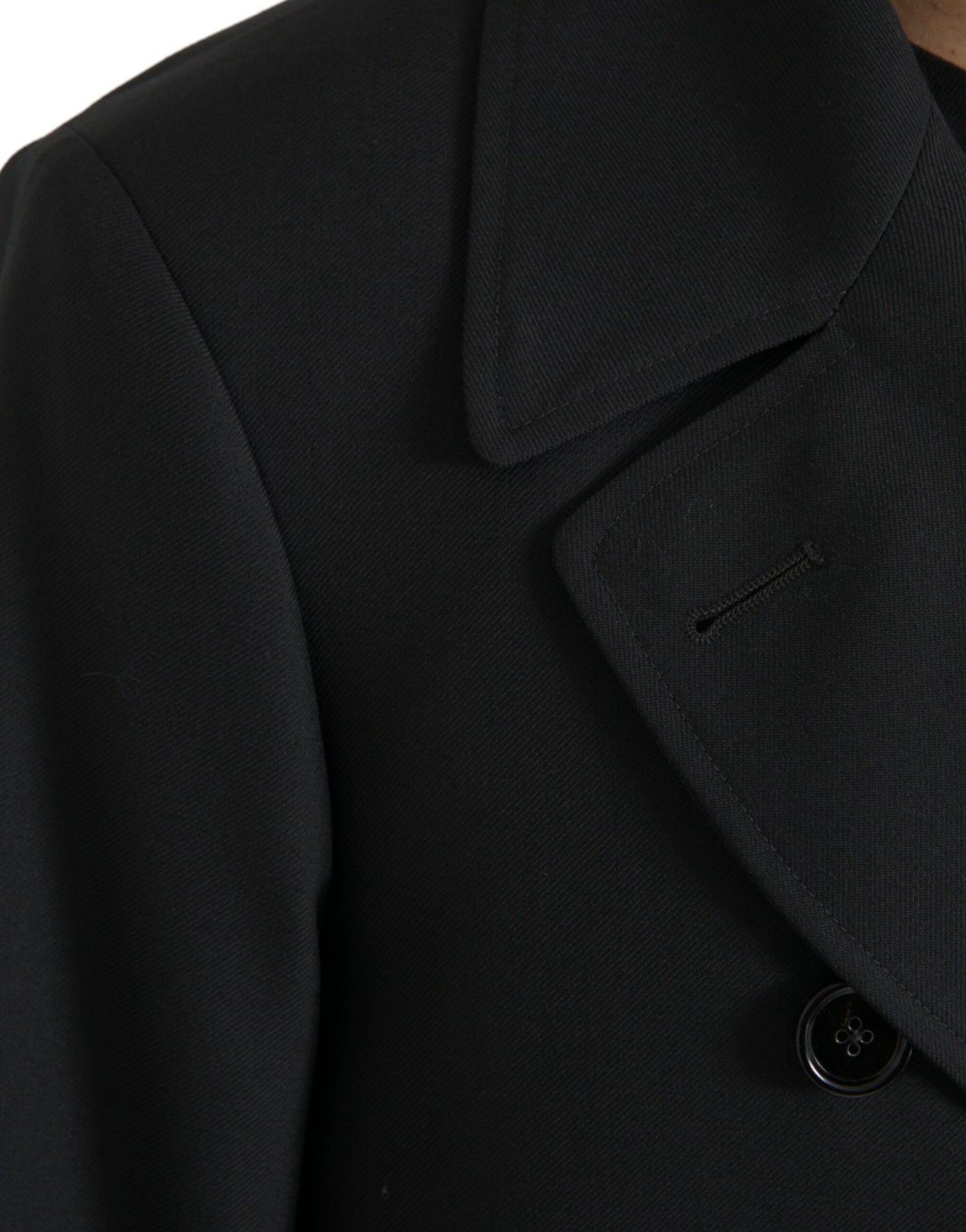 Black Double Breasted Trench Coat Jacket