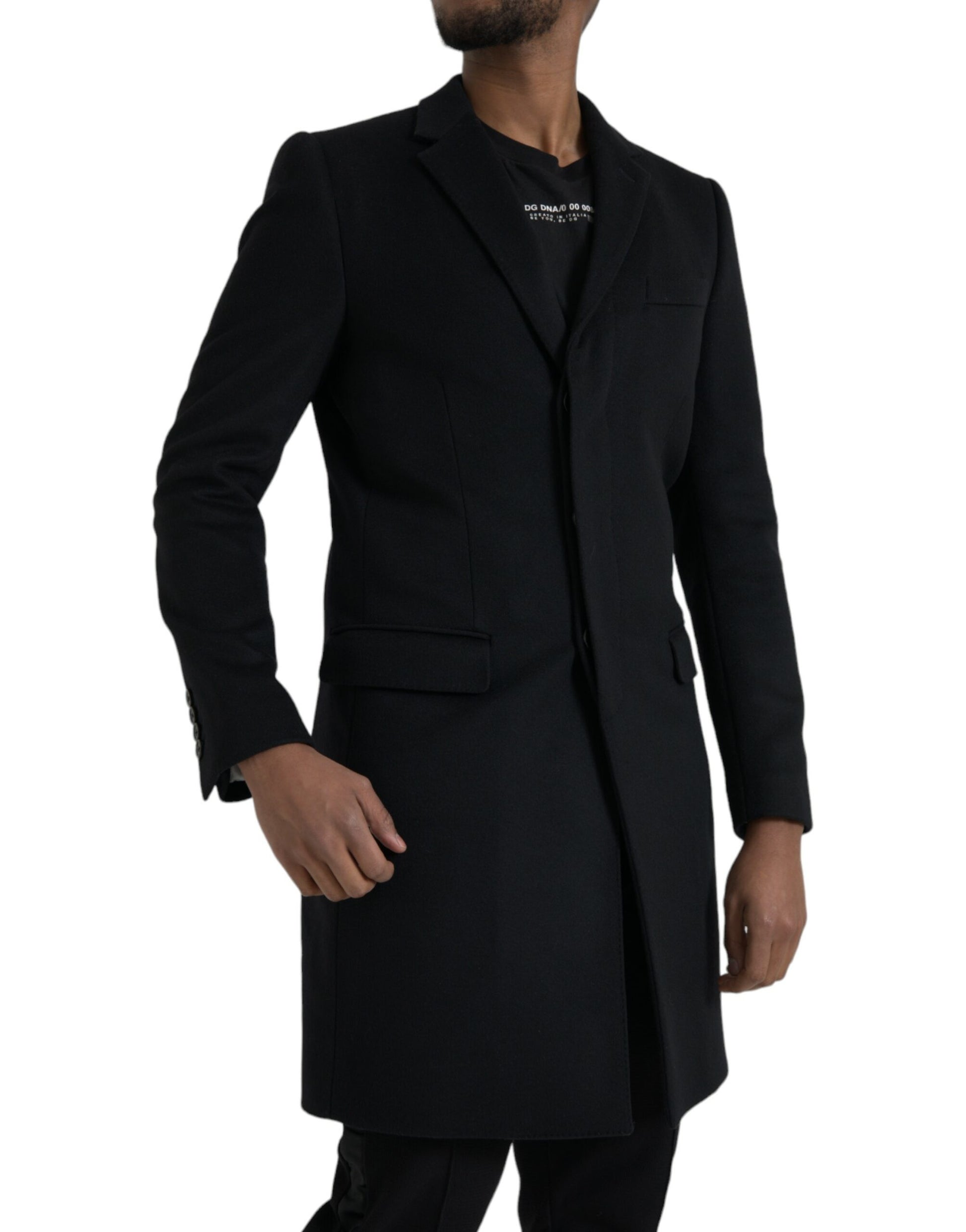 Black Single Breasted Trench Coat Jacket