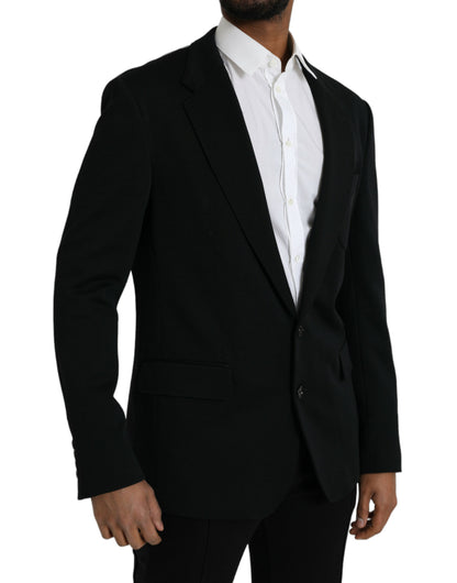 Black Wool Single Breasted Coat Blazer