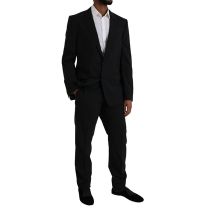 Black MARTINI Wool Formal 2 Piece Suit