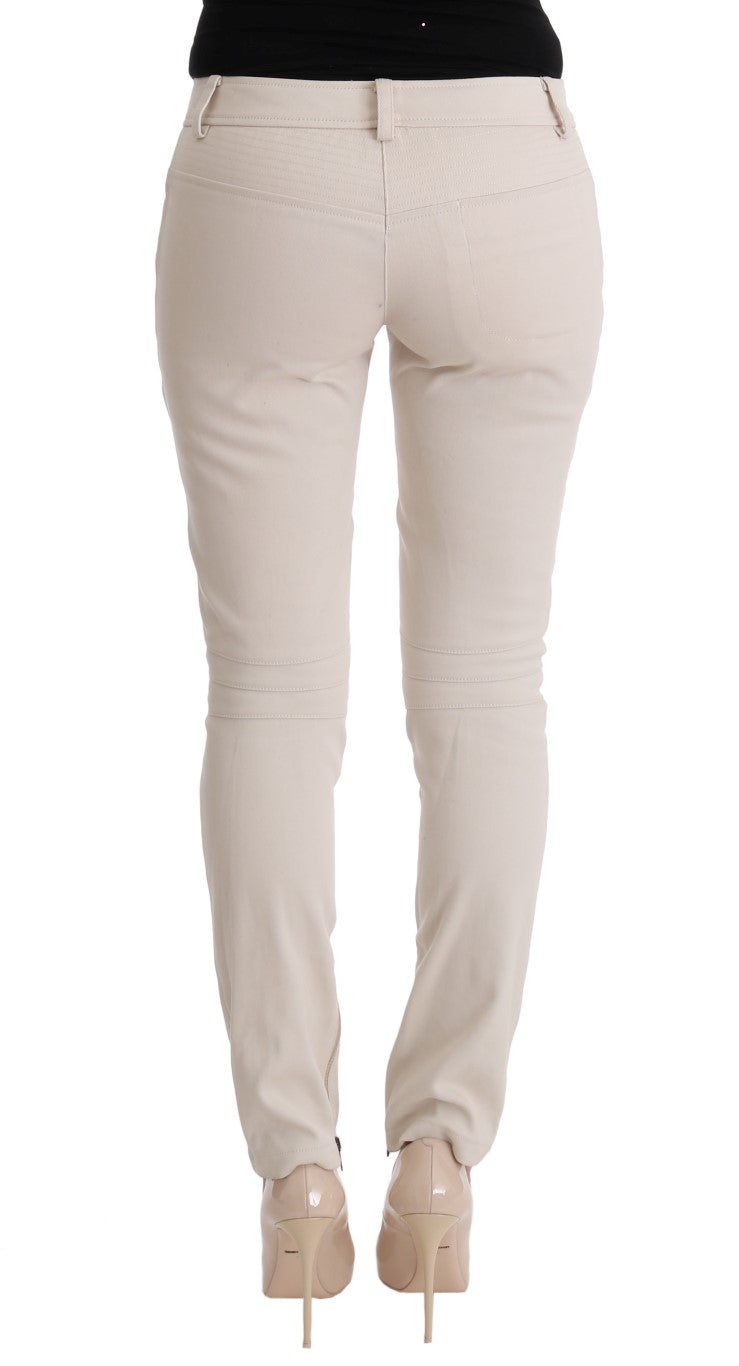 Chic White Slim Fit Denim Treasure