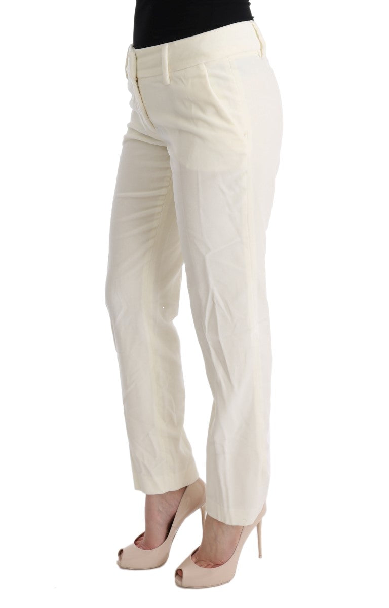 Chic White Regular Fit Pants