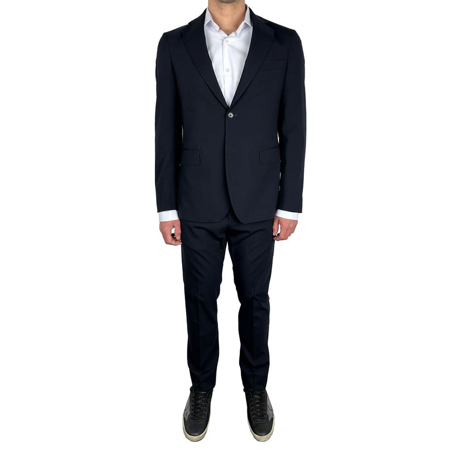 Blue Wool Men's Italian Crafted Suit