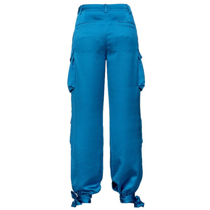 Light Blue Polyester Jeans & Pant