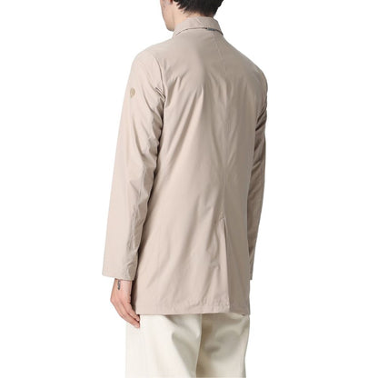 Beige Polyester Men Jacket