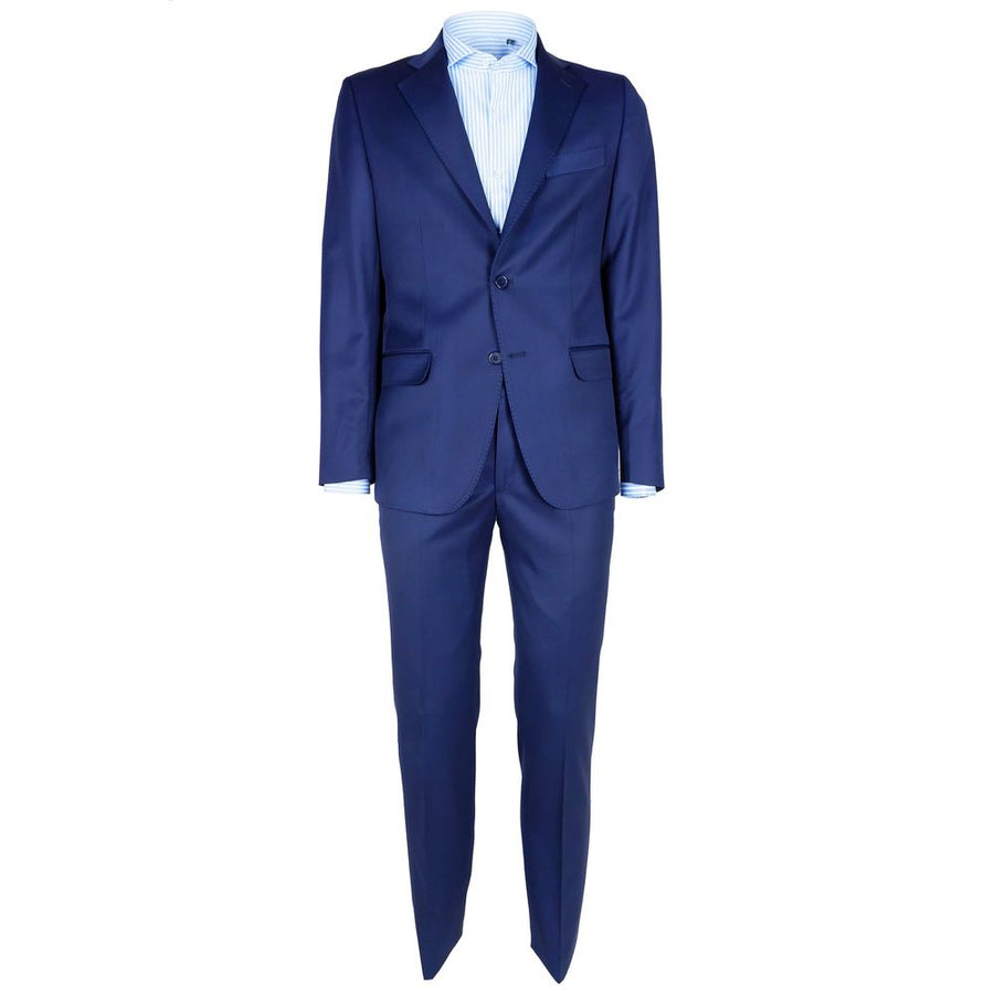 Blue Virgin Wool Men's Suit