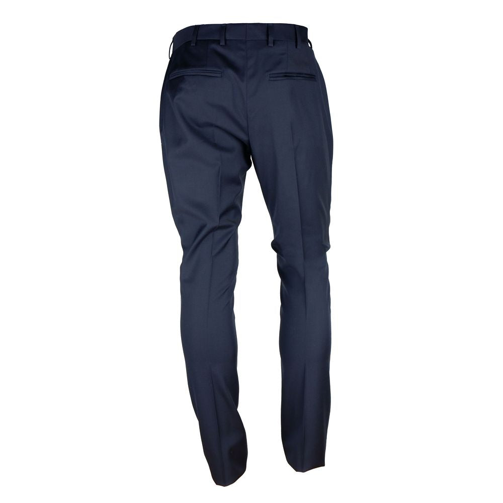 Blue Wool Men's Trousers