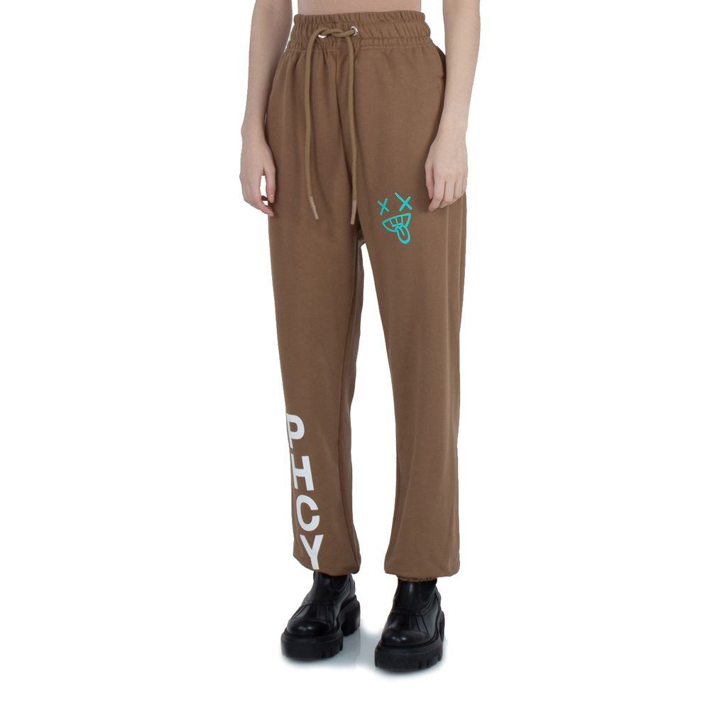 Brown Cotton Women's Trouser