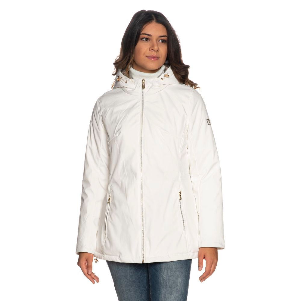 White Polyester Women Jacket