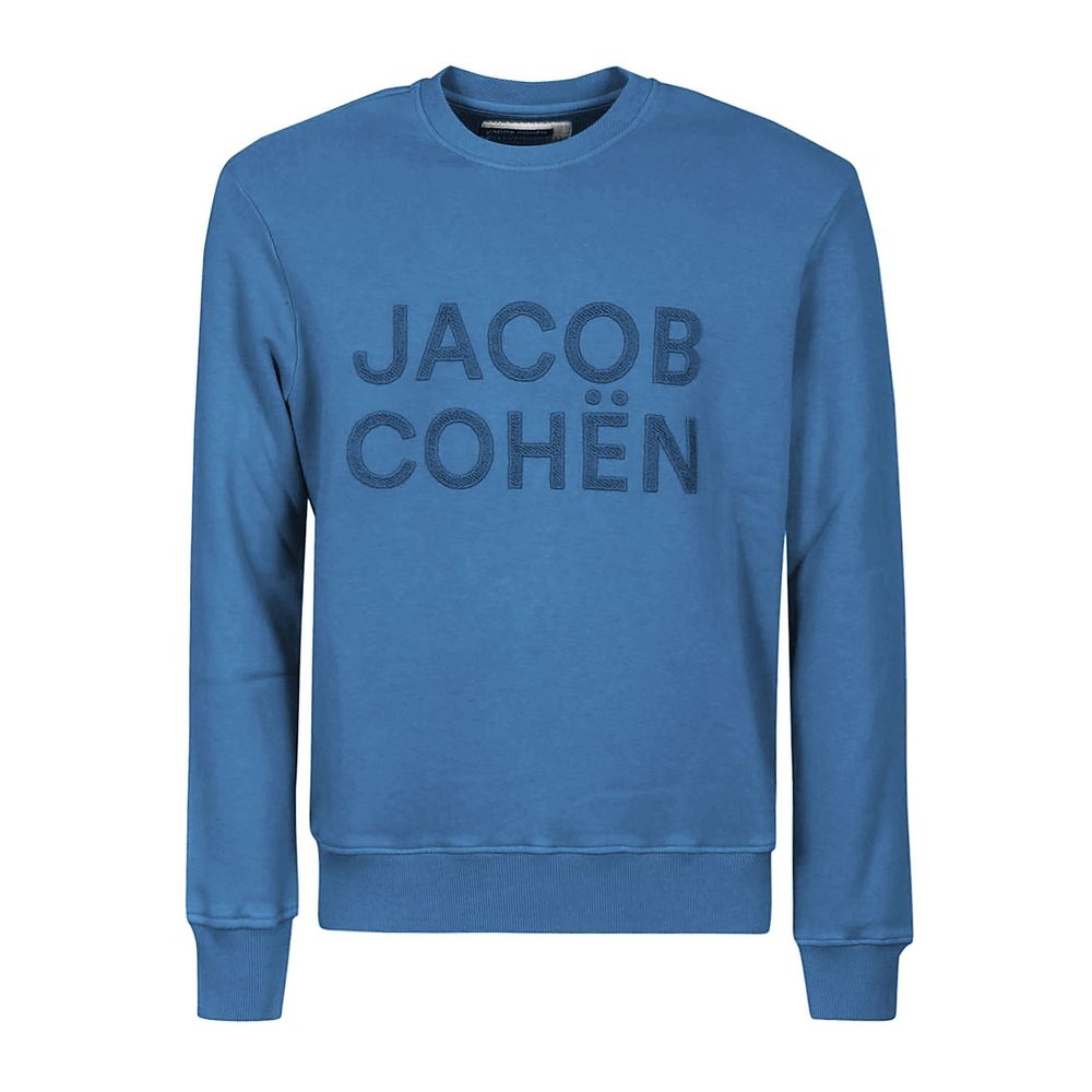 Light Blue Cotton Men Sweater