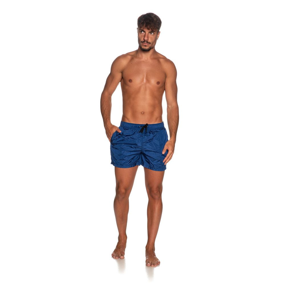 Blue Nylon Men's Swimsuit Shorts