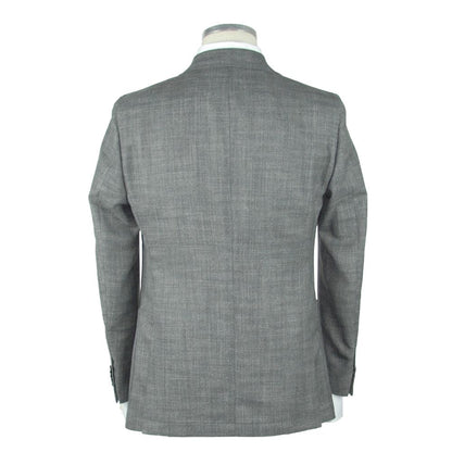 Gray Wool Men Blazer