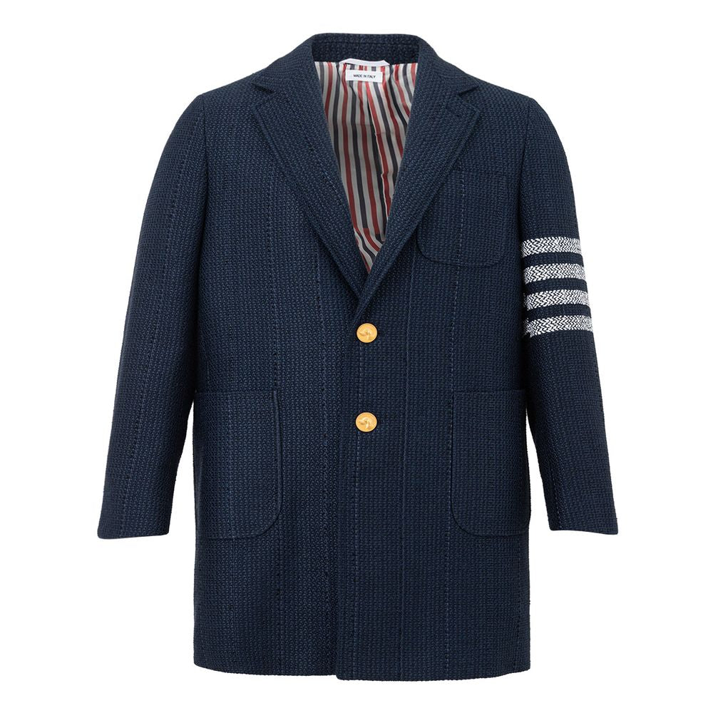 Elegant Acrylic Blue Jacket for Men