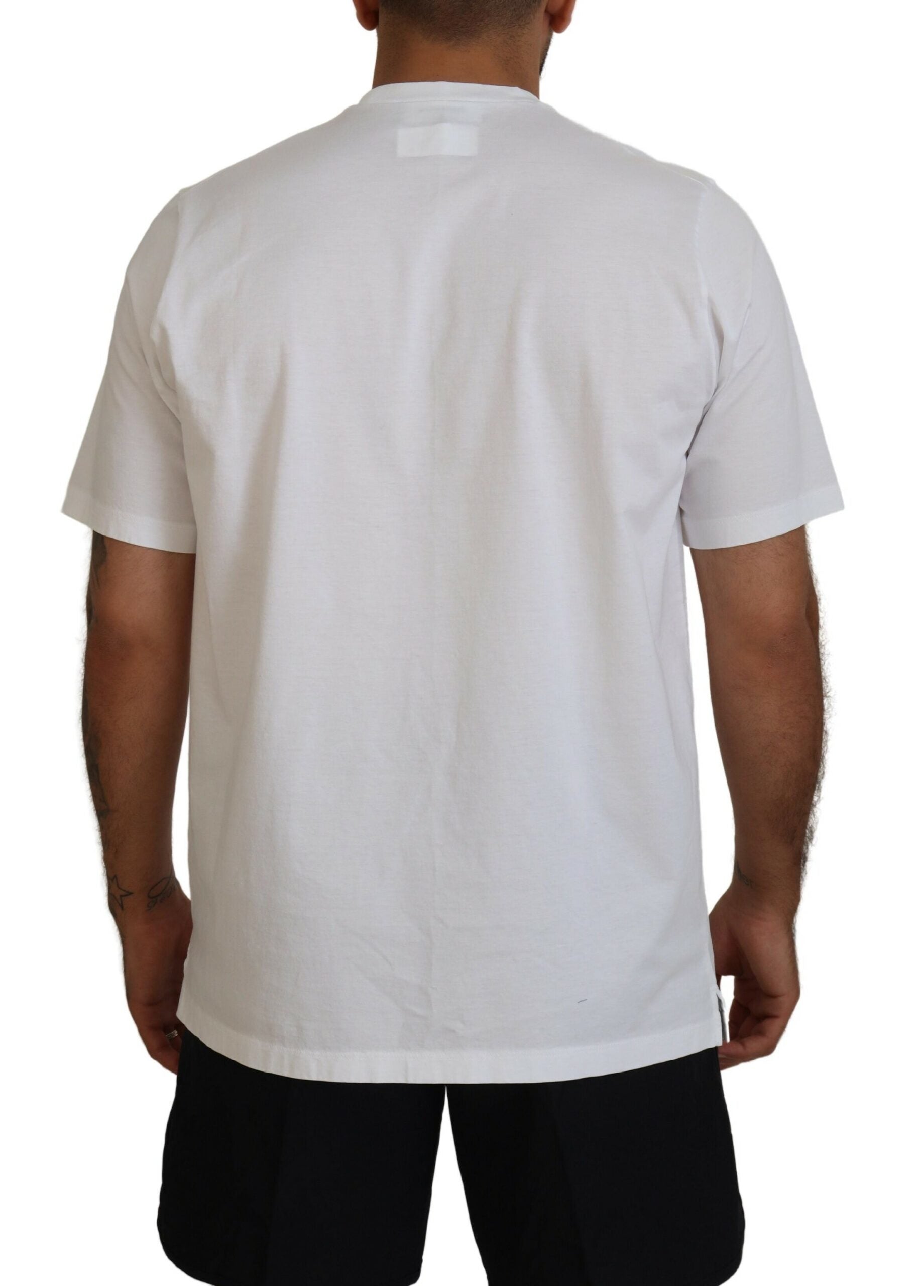 White Cotton Short Sleeves Crewneck T-shirt