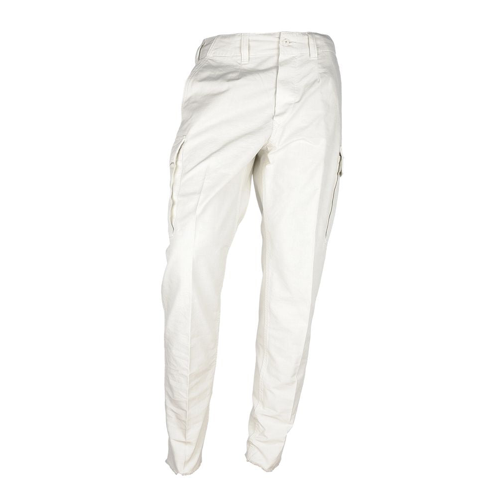 White Cotton Men's Trouser