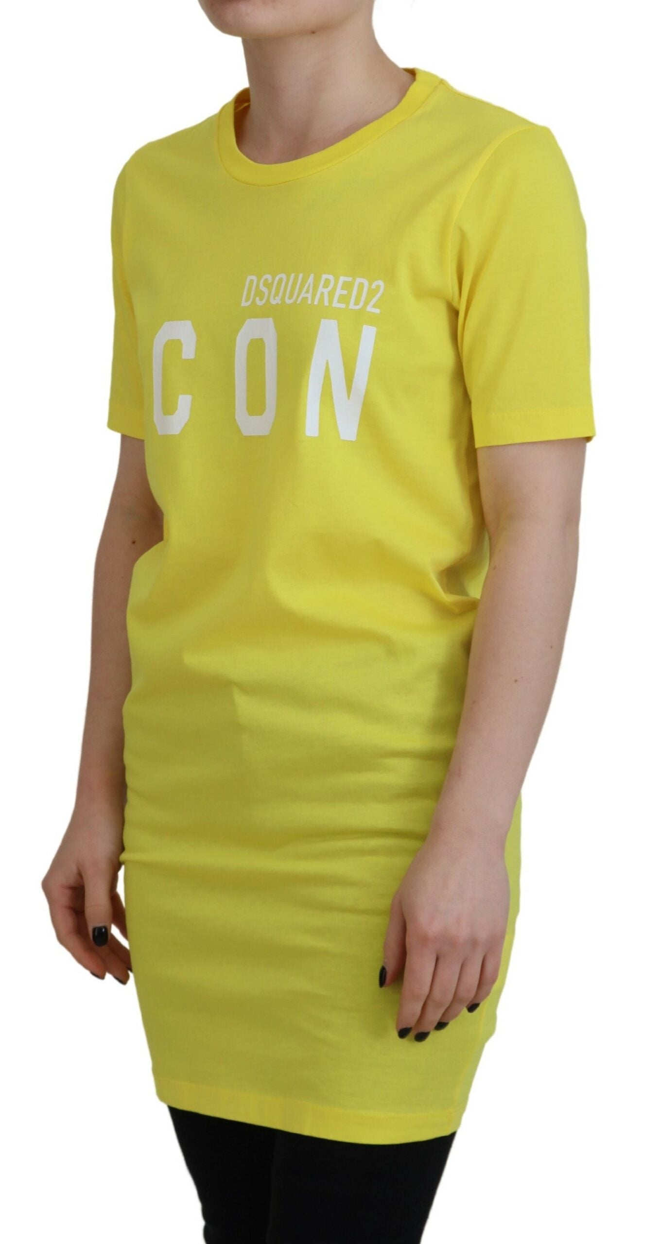 Yellow CottonShiny Icon Renny Dress Crewneck T-shirt