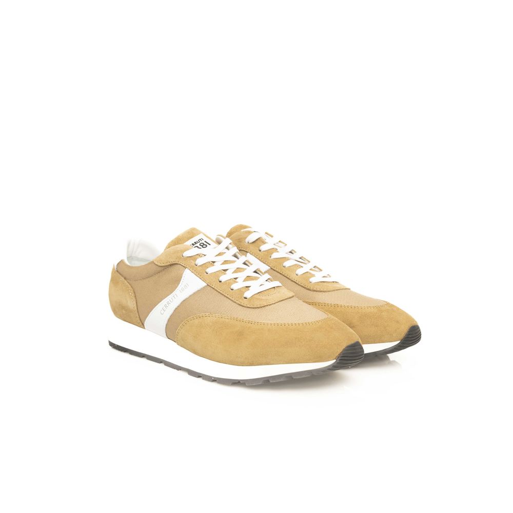 Beige Leather Men Sneaker