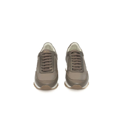 Beige Leather Women Sneaker