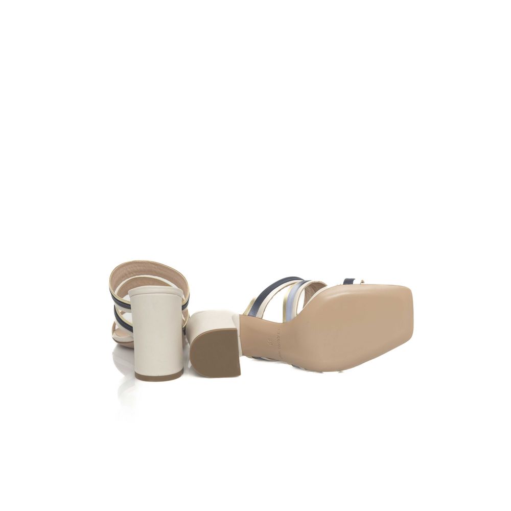 White Leather Women Sandal