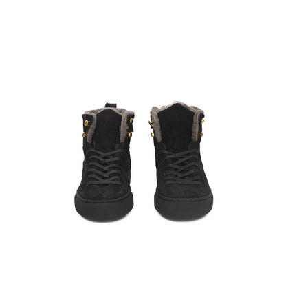 Black Leather Women Sneaker