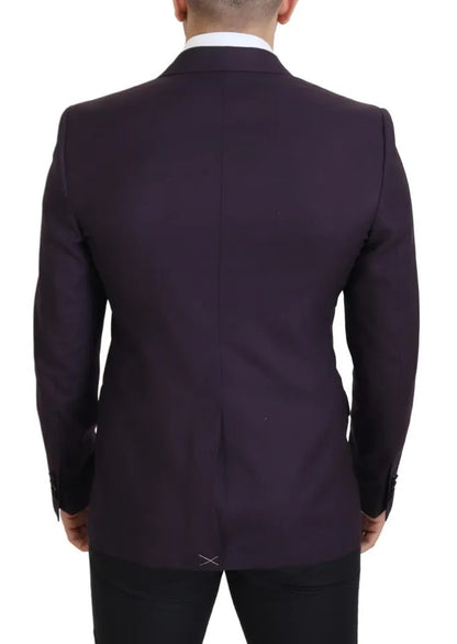 Purple Logo Single Breasted Wool Blazer