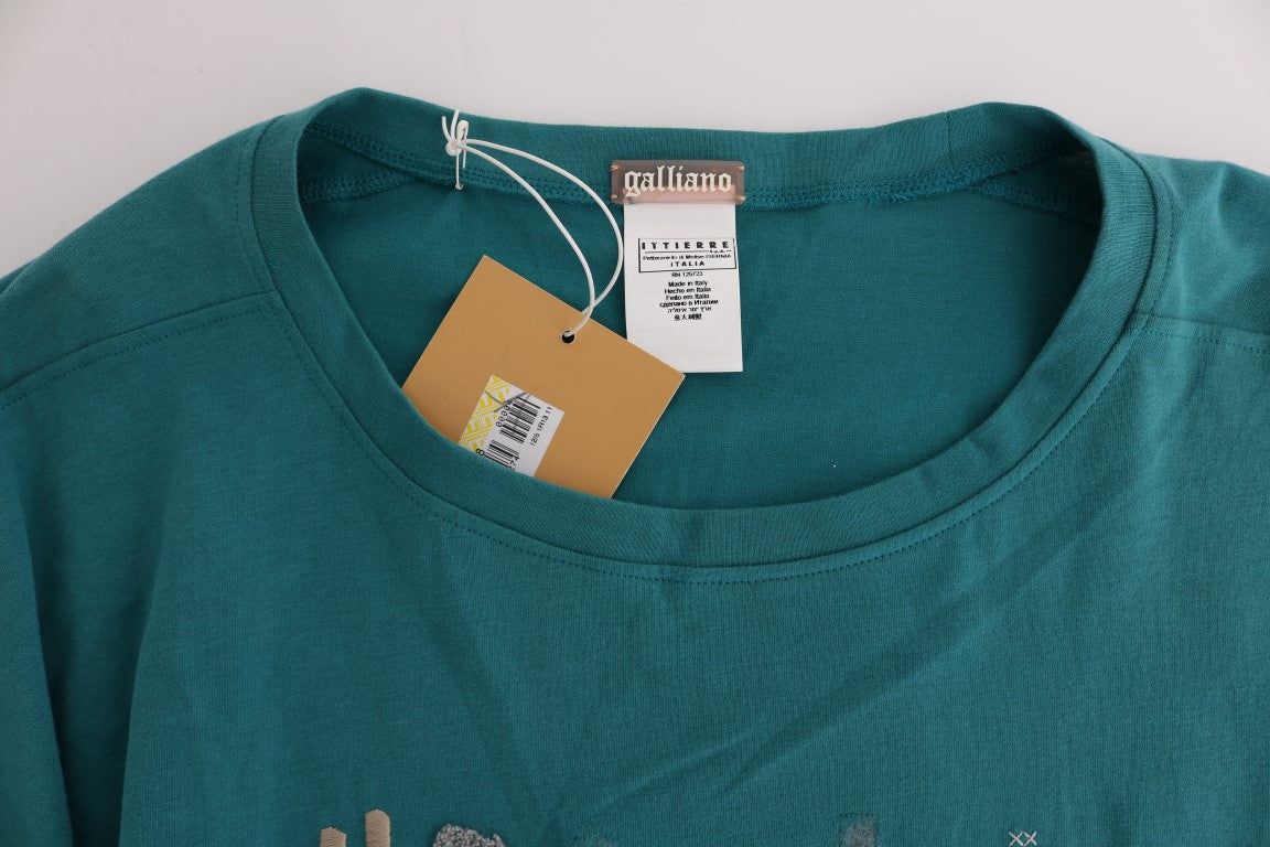 Elegant Crewneck Cotton Sweater in Green