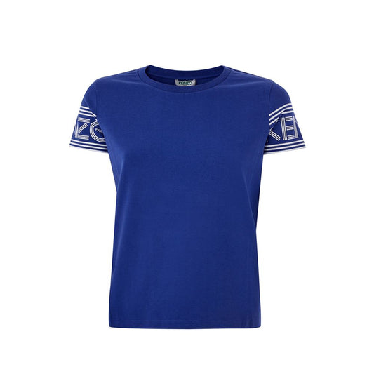 Chic Blue Cotton Tee for Stylish Comfort