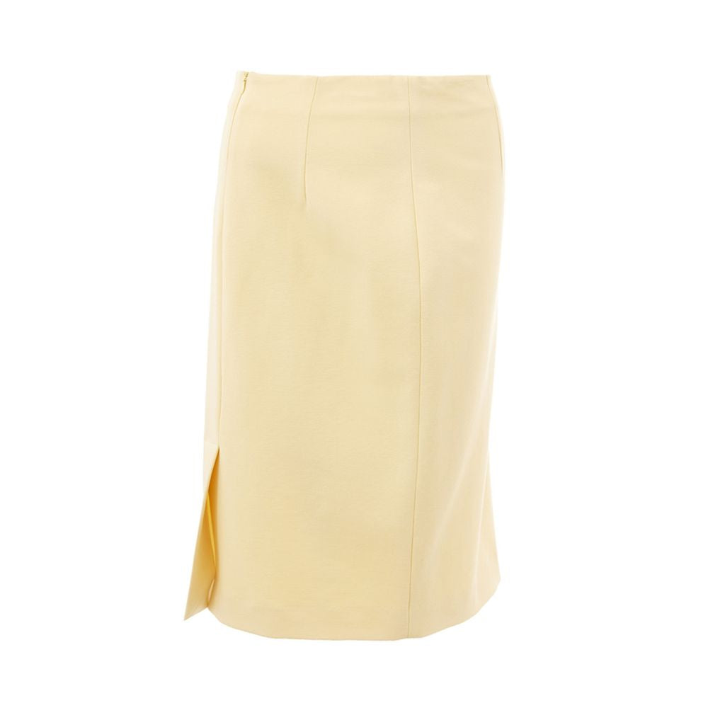 Elegant Yellow Viscose Skirt for Women