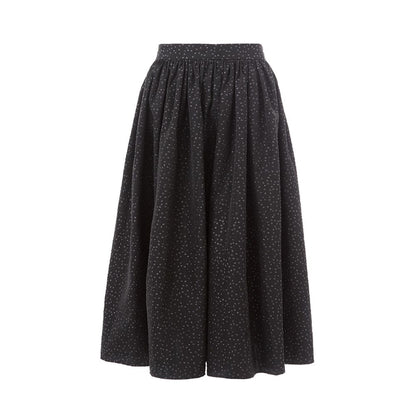 Elegant Black Polyethylene Midi Skirt