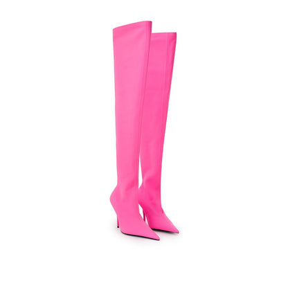 Elegant Pink Polyester Ankle Boots