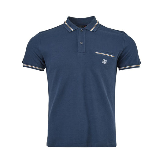 Elegant Blue Italian Cotton Polo Shirt