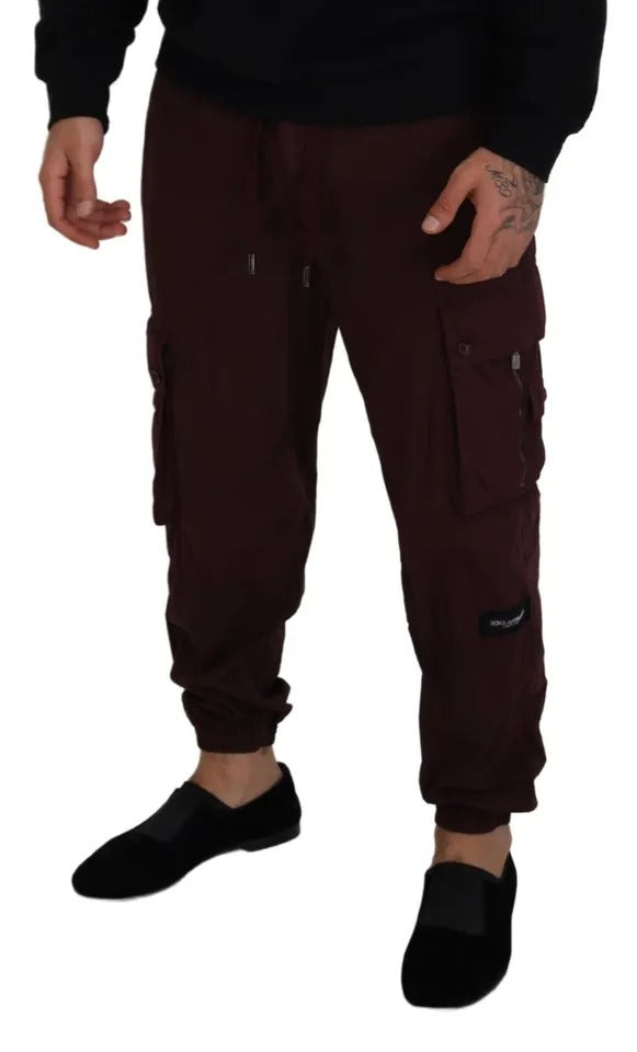 Bordeaux Cargo Jogger Trouser Cotton Pants