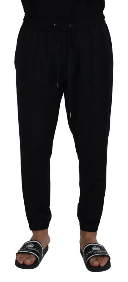 Black Jogger Jogging Wool Pants