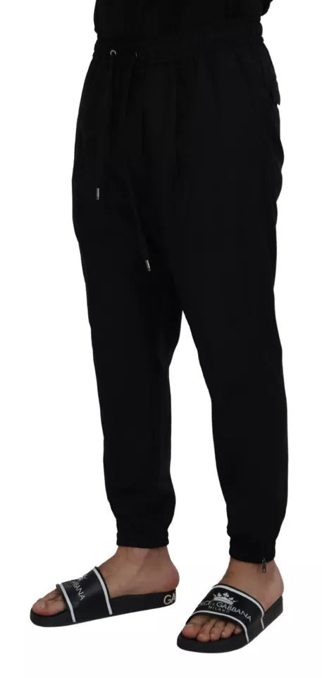 Black Jogger Jogging Wool Pants