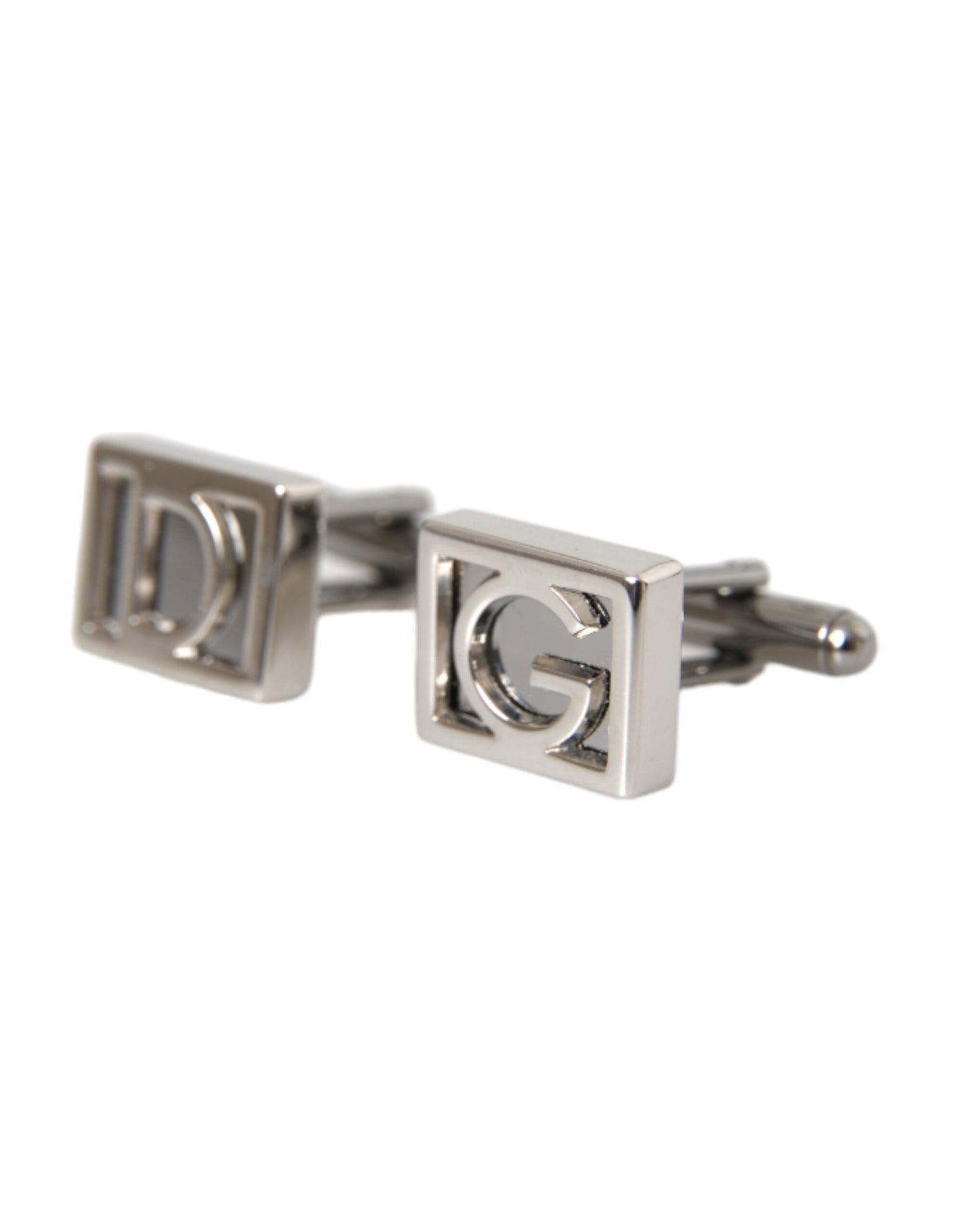 Silver Plated Metal Brass DG Logo Pin Cufflinks