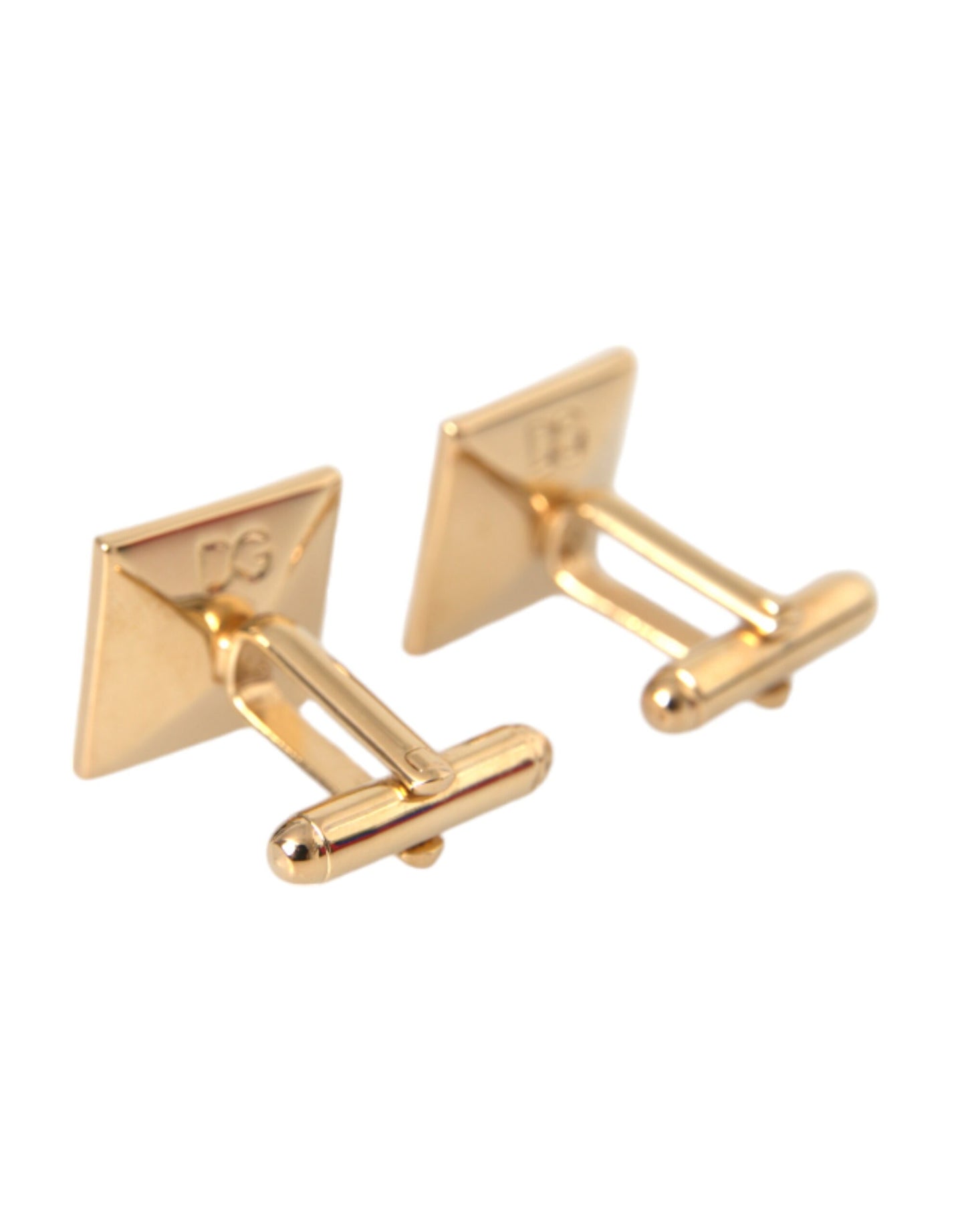 Gold Plated Brass Crystal Square Pin Cufflinks