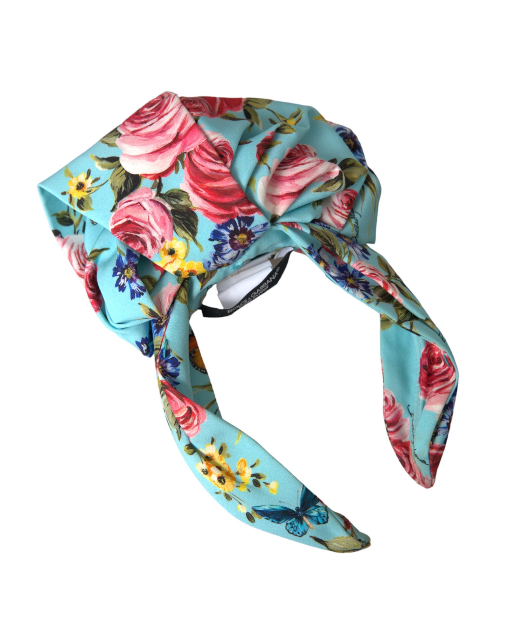 Turquoise Floral Applique Silk Women Headband Diadem