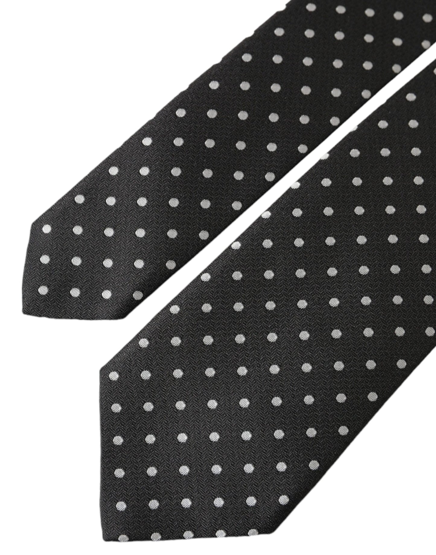 Black White Polka Dots 100% Silk Necktie Face Mask