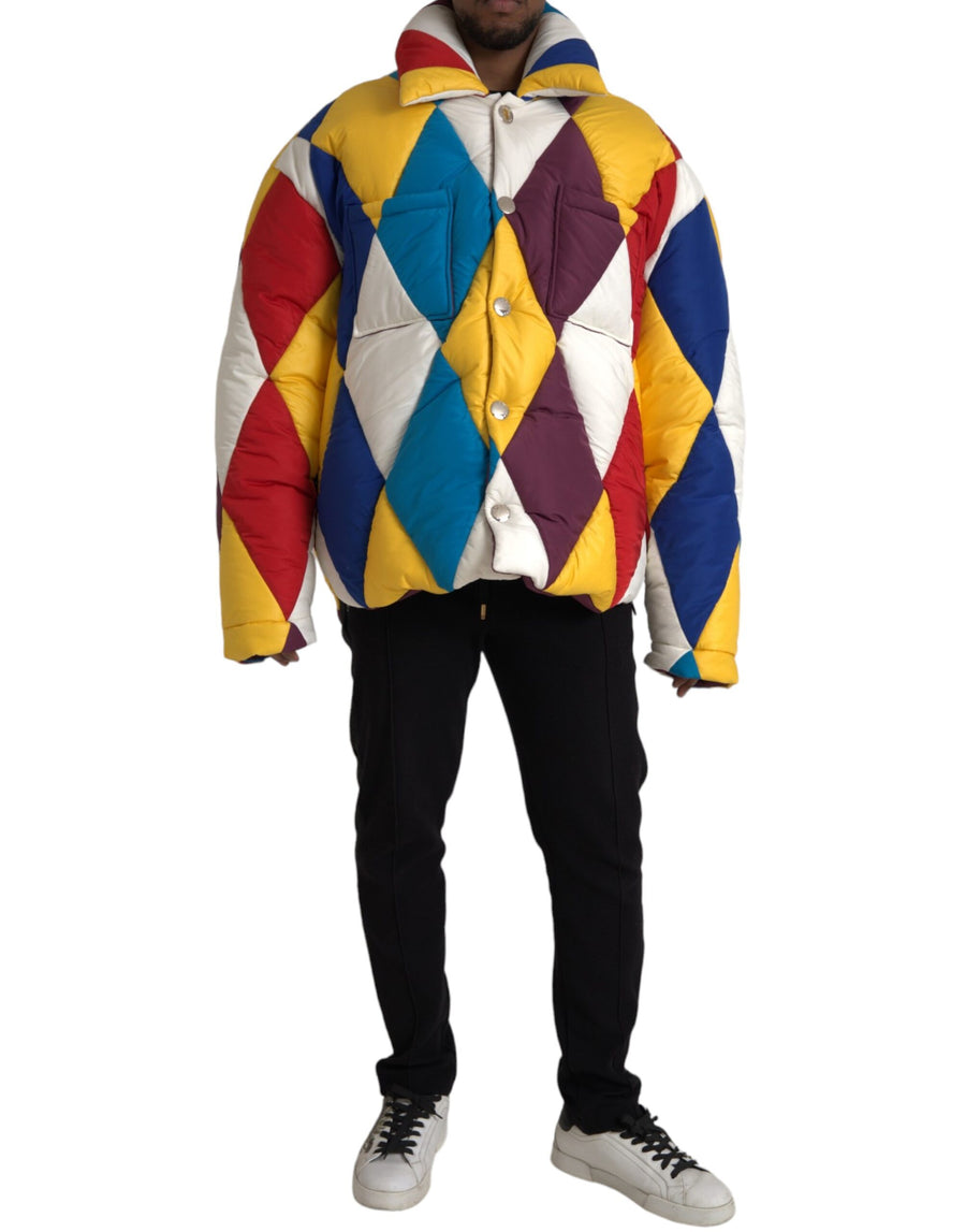 Multicolor Windbreaker Puffer Jacket Men