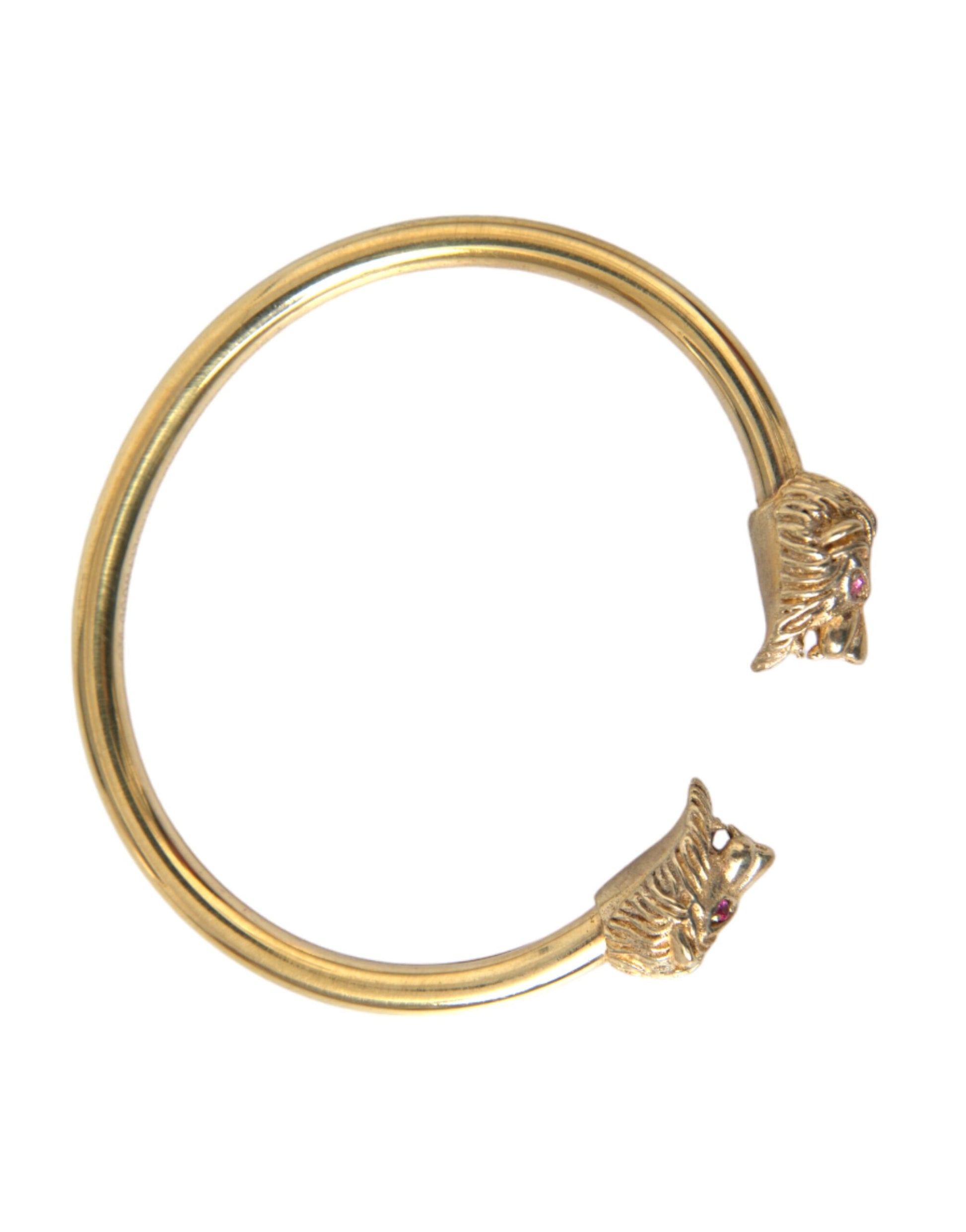 Gold CZ Lion Bangle Bracelet Women