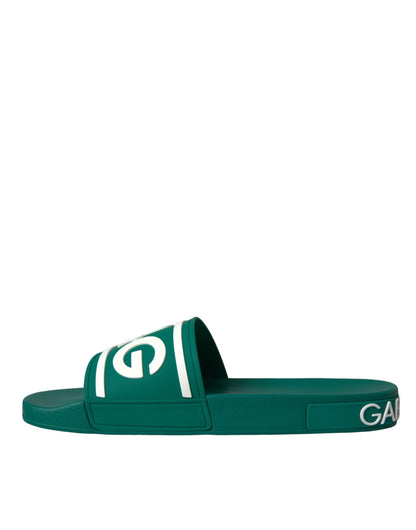 Green White Sandals Rubber Beachwear Shoes